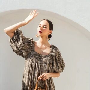 Carol Oversized Sleeves Midi Dress (XS)